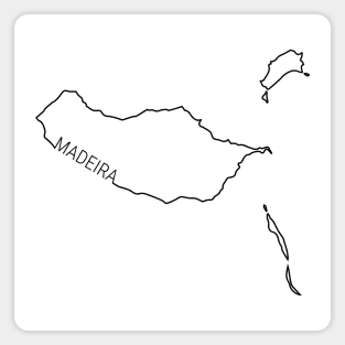 Madeira Islands' shape outlined in black Magnet